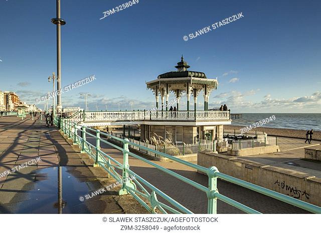 Winter afternoon at the Bandstand on Brighton seafront, East Sussex, England