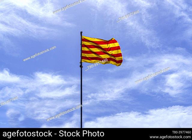 Catalan flag known as the four bars or senyera