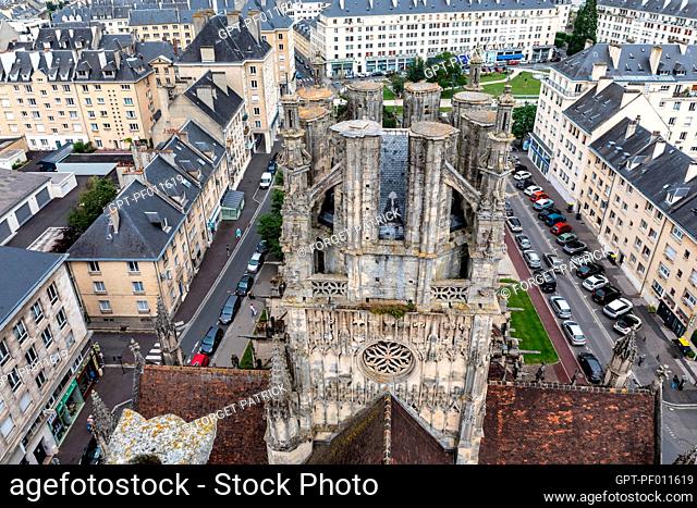 THE UNCOMPLETED LANTERN TOWER OF THE SAINT-JEAN CHURCH, CAEN, CALVADOS, NORMANDY, FRANCE