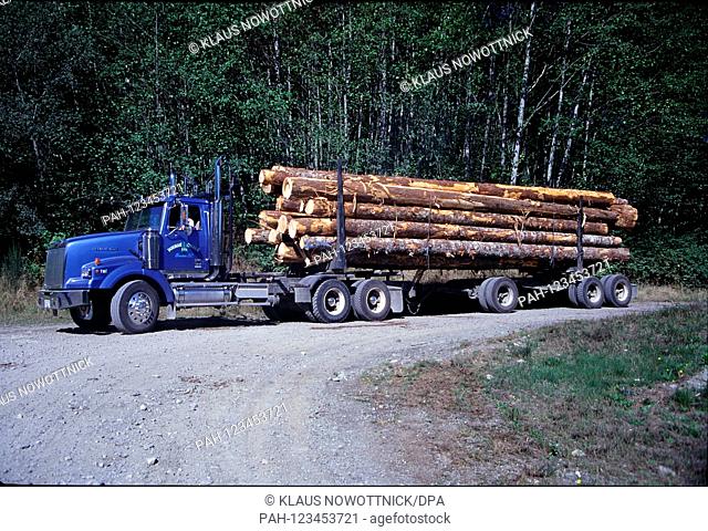 Timber transport on the west coast of Vancouver Island. Vancouver Island, British Columbia, Canada.Date: September 12, 2016 | usage worldwide