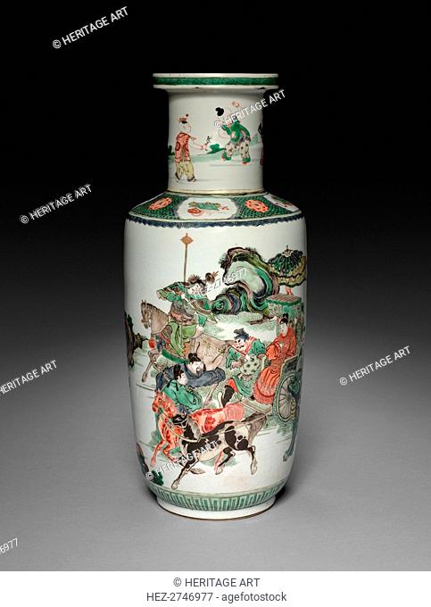 Vase with Decoration of Figures in Chariots, 1622-1722. Creator: Unknown