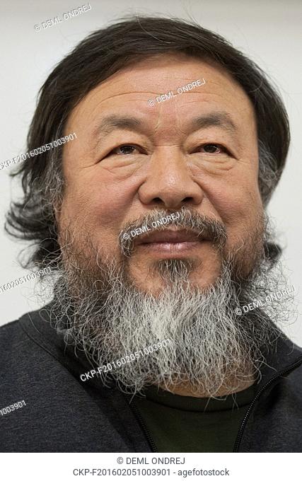 Chinese artist and critic of the Beijing regime Ai Weiwei is portrayed during a public meeting, which took place at the Faculty of Arts at Charles University