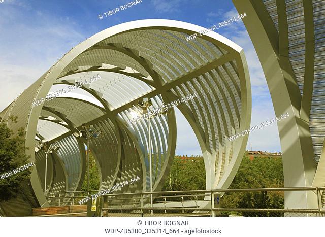Spain, Madrid, Arganzuela Bridge, Dominique Perrault architect