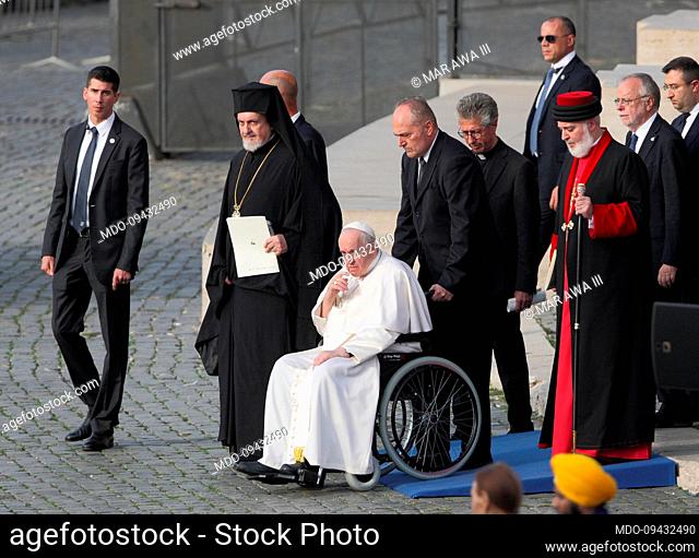 Pope Francis participates in the international meeting of prayer for peace, organized by the Community of Sant'Egidio in front of the Colosseum