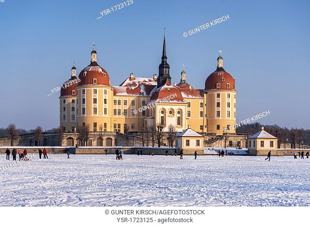 Moritzburg Castle, baroque hunting lodge from Saxonian King August the Strong near Dresden Saxony, Germany, Europe