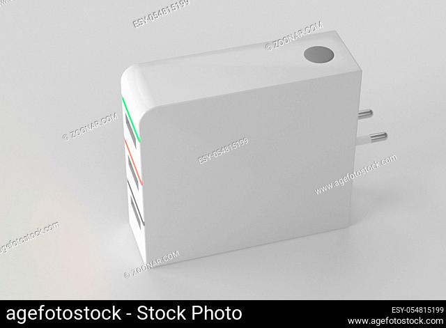 Electrical adapter to USB port on a white background 3d illustration