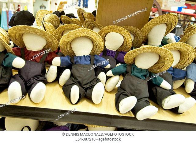 Amish life in Millersburg and Sugrar Creek Holms County Ohio Childrens dolls with no faces on them