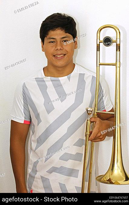 Boy with trombone