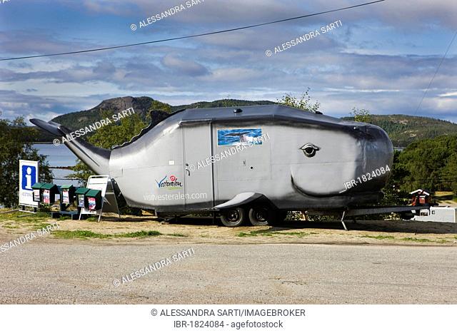 Mobile home shaped like a whale, Norway, Scandinavia, Europe