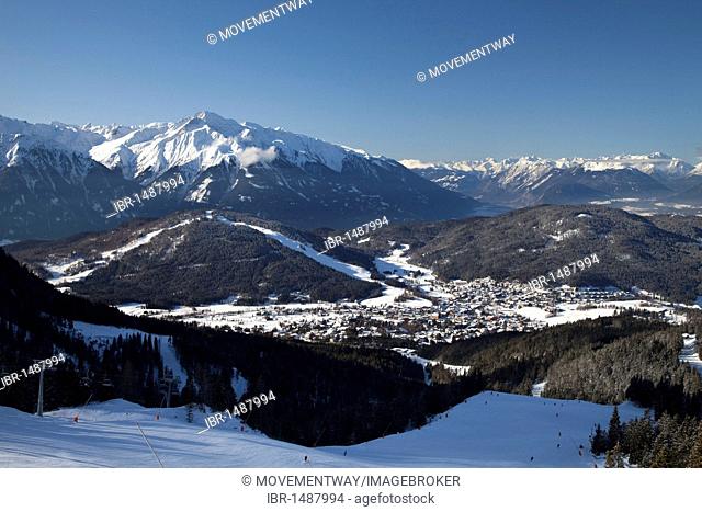 Panoramic view from Rosshuette, 1760m, Seelfeld, Tyrol, Austria, Europe