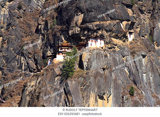 Tiger's Nest, Taktsang Monastery, Himalayan Buddhist sacred site and temple complex, located in the cliffside of the upper Paro valley, in Bhutan