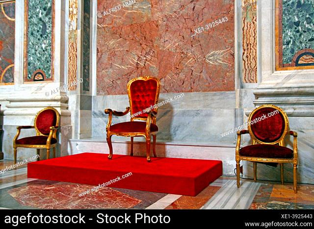 chairs of the Sistine Chapel of the Papal Basilica of Santa Maria Maggiore, Rome, Italy