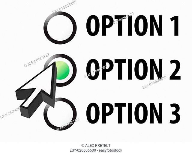 Option 1 2 or 3 selection illustration