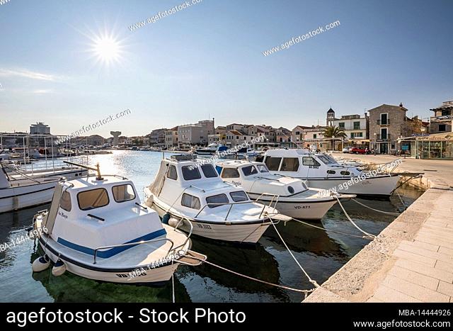 At the port of the small town of Vodice, Sibenik-Knin County, Dalmatia, Croatia, Europe