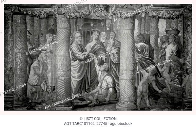Healing of lame beggar at Beautiful Gate of temple by SS. Peter and John
