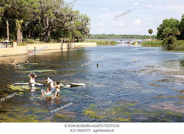 Children swim and play at Salt Springs Recreation Area in the Ocala National Forest, Florida