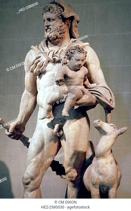A Roman copy of a Hellenistic original statue of Hercules and Telephus found in 1568 at the Vila di'Este, Tivoli. From the Louvre's collection, 1st-2nd century