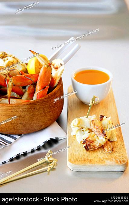 Dungeness Crab with Dipping Sauce
