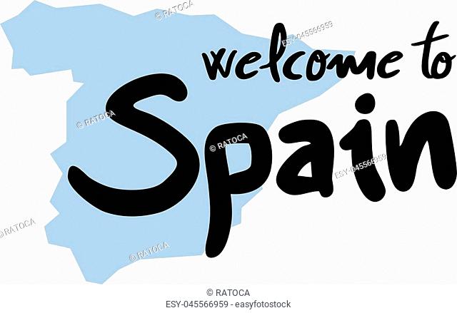 Creative design of welcome to spain message