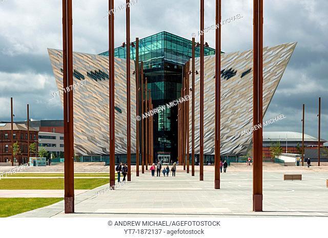 Titanic Belfast visitor attraction and monument in Titanic quarter of Belfast, Northern Ireland