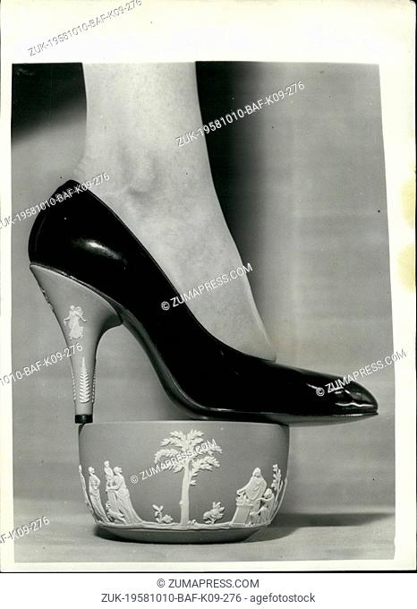 Oct. 10, 1958 - Spring Shoes By Rayne..the 'Wedgwood' Collection - For Export: Mr. Edward Rayne the famous London show designer has produced what he calls his...