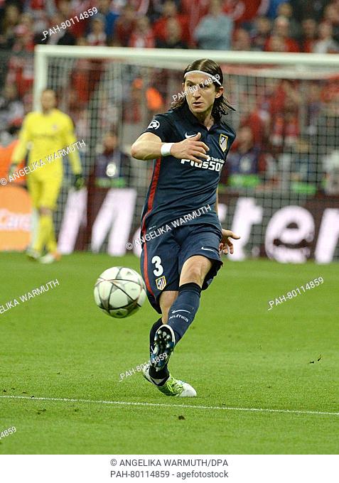 Madrid's Filipe Luis in action during the UEFA Champions League semi final soccer match FC Bayern Munich vs Atletico Madrid in Munich, Germany, 3 May 2016