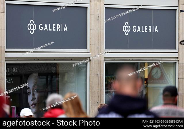 03 November 2022, Mecklenburg-Western Pomerania, Wismar: The Karstadt flagship store in the city center. Following the announcement by the Galeria Karstadt...