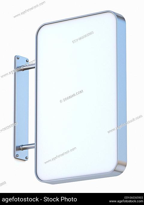 Vertical rectangular sign board 3D rendering illustration isolated on white background