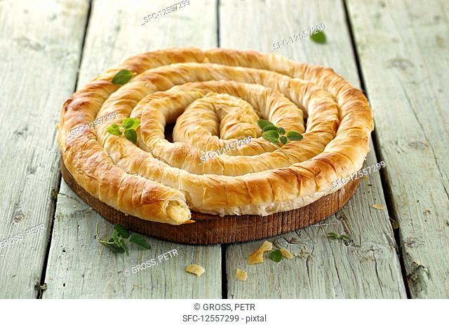 Banitsa filled with sheep's cheese (Bulgarian pastry)