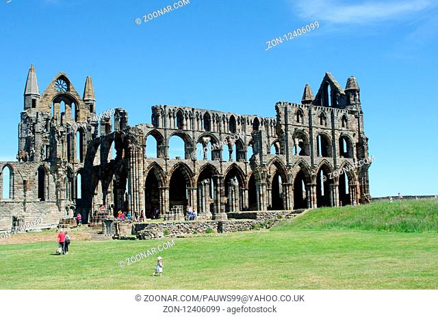 Whitby Yorkshire UK - 25 June 2018: Whitby Abbey on summers day