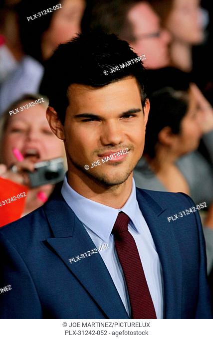 Taylor Lautner at the World Premiere of Summit Entertainment's' The Twilight Saga: Breaking Dawn - Part 1. Arrivals held at Nokia Theatre at L.A
