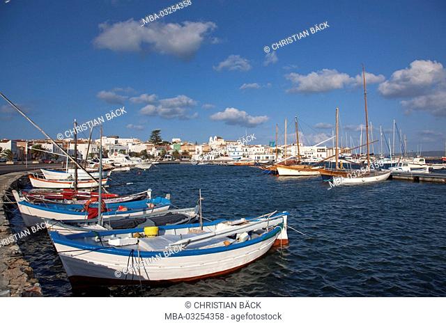Italy, Sardinia, South Sardinia, South coast, Isola di Sant' Antioco, Calasetta, harbour