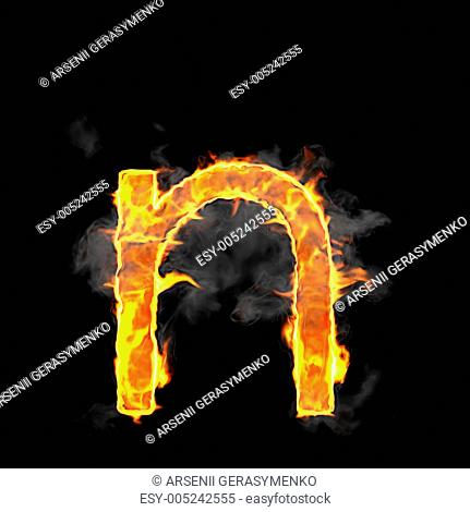 Burning and flame font N letter