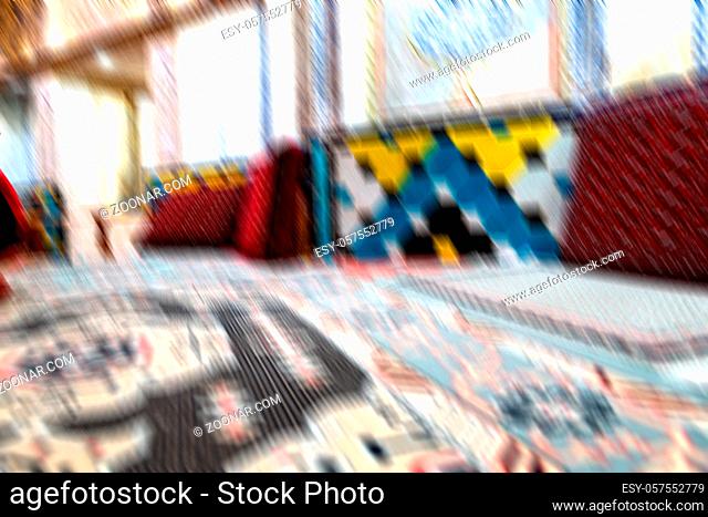 blur in iran kashan  islamic hammam carpet and fountain for the relax