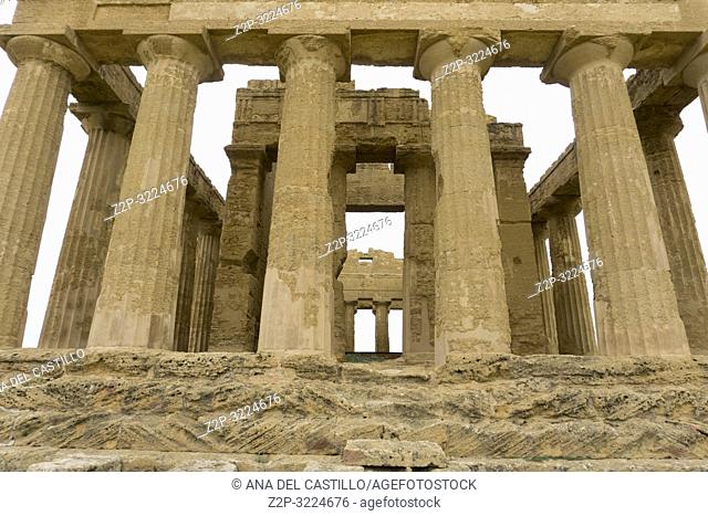 Concordia temple in the Valley of the Temples, Agrigento Sicily Italy on October 11, 2018