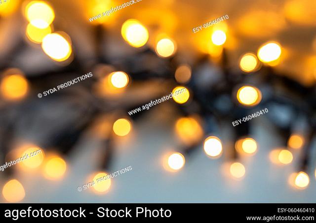 blurred electric garland lights