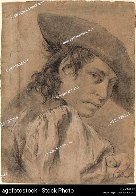 A Young Man in a Broad Hat, c. 1745. Creator: Giovanni Battista Piazzetta