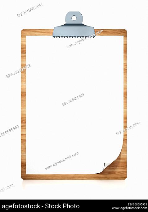 Clipboard isolated on white background. 3D illustration