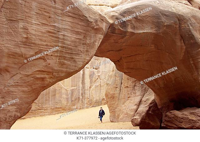 Sand Dune Arch in Arches National Park near Moab, Utah, USA