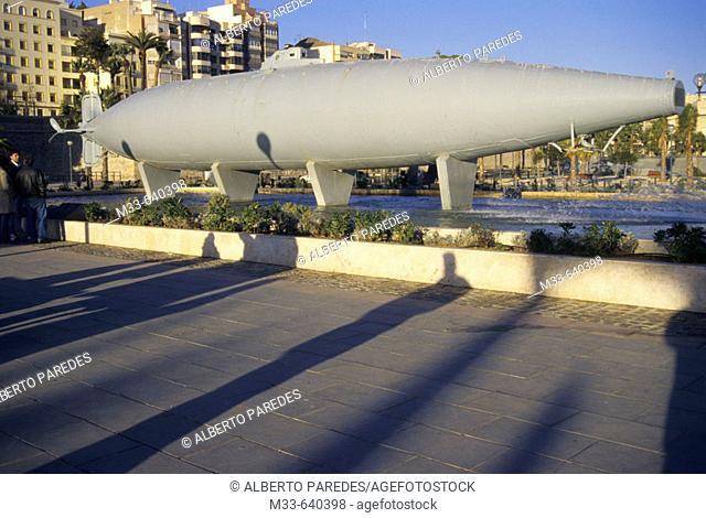 Isaac Peral submarine in the Harbour. Cartagena. Murcia region. Spain