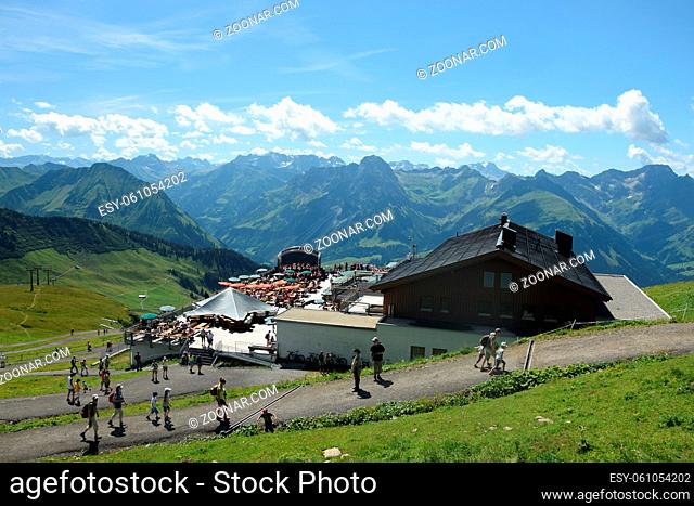 bergstation, Bergbahn , Diedamskopf, schoppernau, seilbahn, bregenzerwald, bregenzerwaldgebirge, vorarlberg, österreich, berge, gebirge, alpen, gasthaus