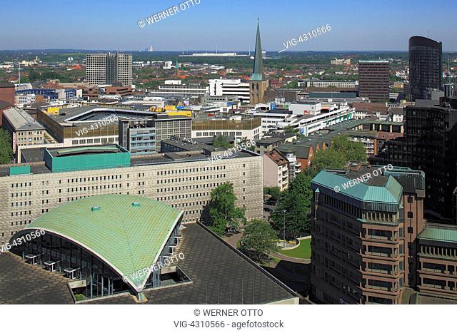 D-Dortmund, Ruhr area, Westphalia, North Rhine-Westphalia, NRW, city view, aerial view, town centre with municipal theatre Dortmund, opera house, cupola