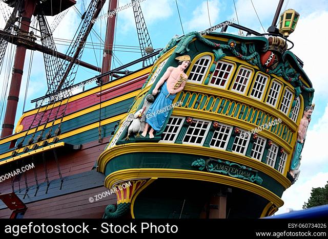 Segelschiff Amsterdam, Segelschiff, Amsterdam, niederlande, holland, schiff, nachbau, schifffahrt, museum, kanal