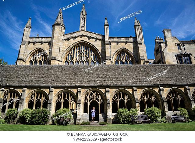 Cloisters and Chapel, New College, Oxford, England, UK