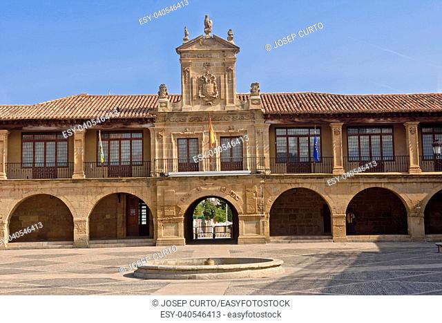 Main square of Santo Domingo de la Calzada, La Rioja, Spain