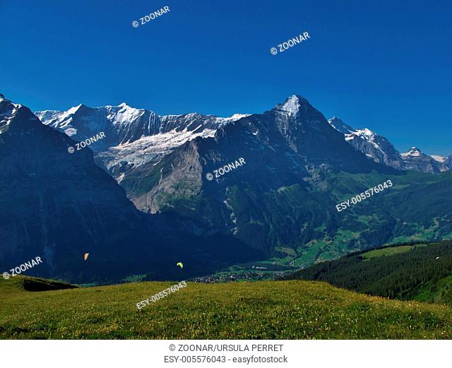 Eiger And Paragliders, Grindelwald