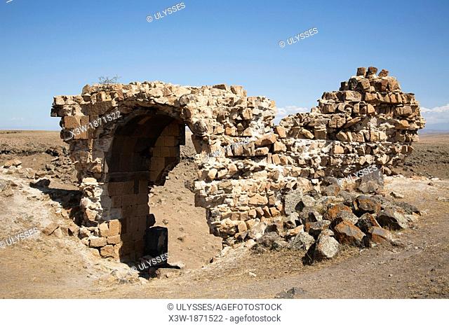 ruins of a palace, ani ruins, kars area, north-eastern anatolia, turkey, asia