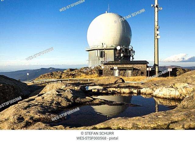 Germany, Bavaria, Bavarian Forest, View of radar dome on Grosser Arber