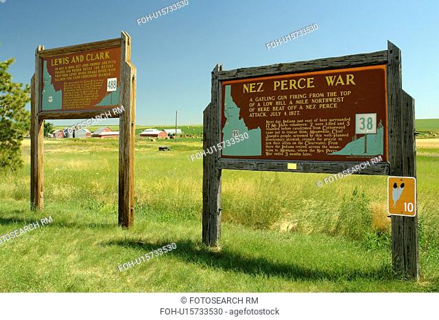 Grangeville, ID, Idaho, Camas Prairie, Nez Perce National Historic Trail, interpretive signs, historical markers