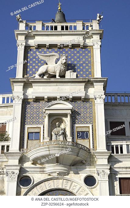 Venice, Veneto, Italy: The clock at Saint Marks square